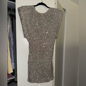 Elegant Silver Sequin Dress